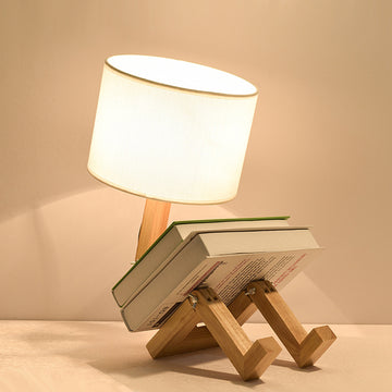 Solid Wood Fabric Creative Nordic Table Lamp Led Table Lamp Bedside |Trend Tech Depot