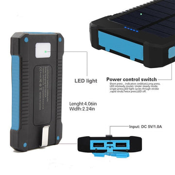 Hot Selling Waterproof Solar Power Bank Mobile Phone Charging |Trend Tech Depot