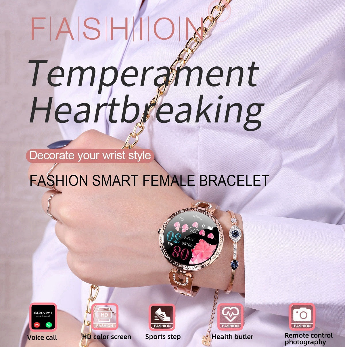 Waterproof Heart Rate Blood Pressure Monitor Bluetooth Call Smart Watch Goddess Model For Women | Trend Tech Depot - Trend Tech Depot