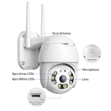 8MP Wireless Screen Network Camera Audio IP 65 Two-Way Surveillance Camera Automatic Color Night Vision | Trend Tech Depot