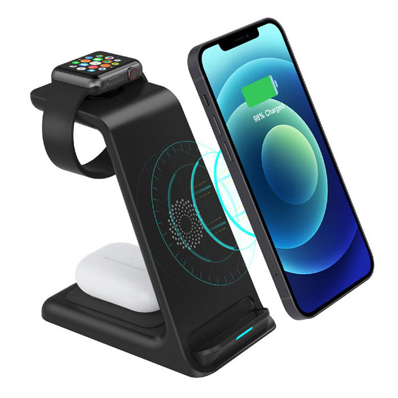 Kabelloses Ladegerät 3-in-1-Ständer für iPhone, Apple Watch, Airpods, Qi-Schnellladestation |Trend Tech Depot