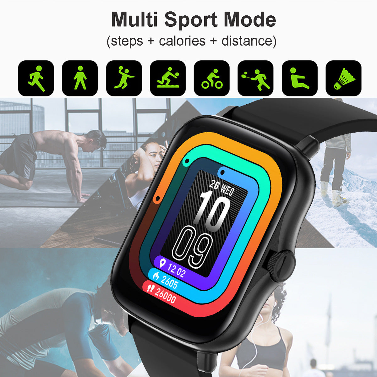 Sports Fitness Tracker Smart Watch For Bt Call Music Heart Rate Android Ios |Trend Tech Depot - Trend Tech Depot