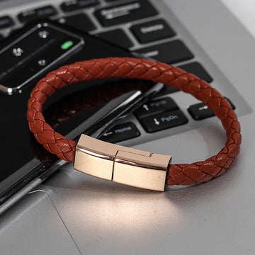 Usb Type-C Leather Bracelet Fast Charging Data Cable Wrist Strap |Trend Tech Depot