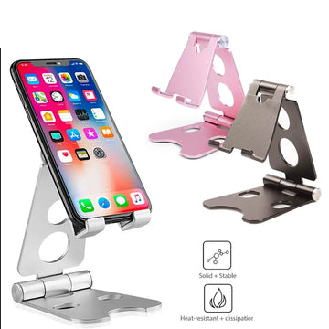 Foldable Metal Cell Phone Holder Desk Ipad Holder Adjustable Smartphone Stand |Trend Tech Depot