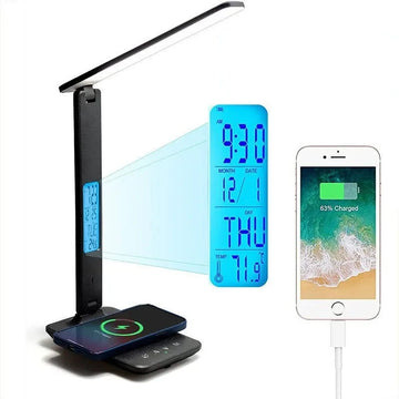 Wireless Charger Pad Led Desk Lamp Temperature Alarm Clock Business |Trend Tech Depot