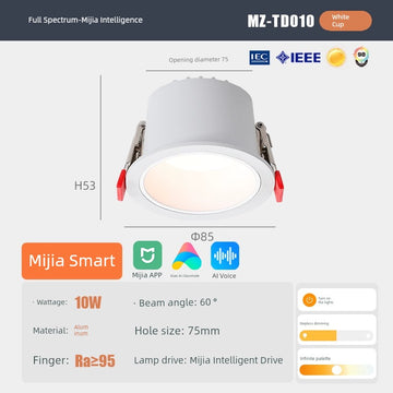 Smart Downlight Embedded Headless Light Anti-Glare Hole Spotlight Dimming |Trend Tech Depot