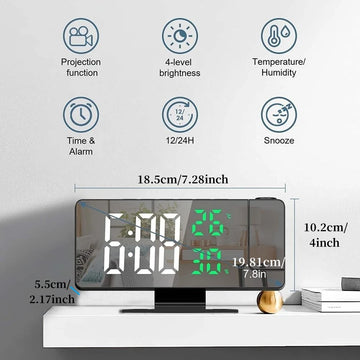 Digitaler Wecker mit Temperatur- und Feuchtigkeitsanzeige, Nachtmodus, Schlummerfunktion, Stecker |Trend Tech Depot