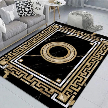 Black Gold Marble Carpet For Living Room Decorations Sofa Table Large Area |Trend Tech Depot