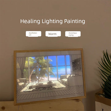 Sunshine Painting Light Bedside Lamp Red Light Art Sketch Hanging Painting Empty House |Trend Tech Depot