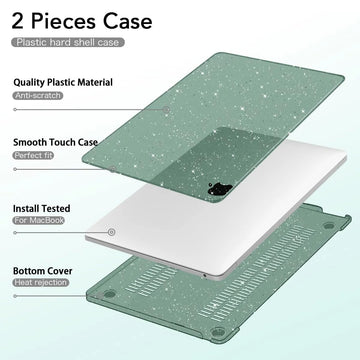 Night Green Plastic Hard Shell Case With Keyboard Cover Compatible Macbook Air |Trend Tech Depot