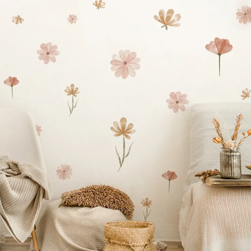 Flowers Wall Stickers Watercolor Bedroom Living Room |Trend Tech Depot