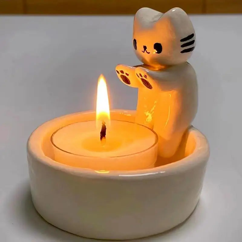 Cute Decorative Warming Paws Cat Tealight Holders Ornaments For Cat Lovers | Trend Tech Depot