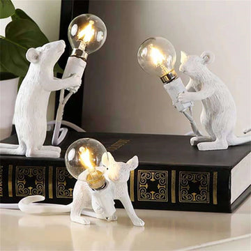 Modern Led Table Lights Resin Animal Rat Cat Squirrel Led Night Lights Mouse |Trend Tech Depot