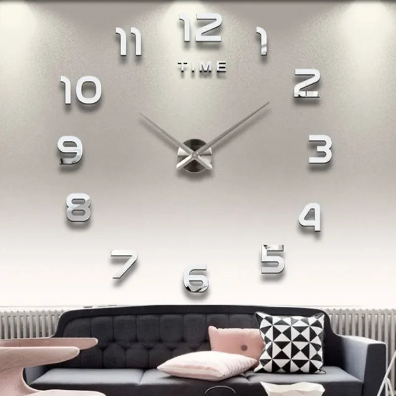 Wanduhr Home Modernes Design Uhren Acryl Spiegel Aufkleber Wohnzimmer |Trend Tech Depot