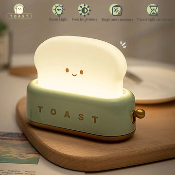 Cute Desk Decor Toaster Lamp With Dimmable Light and Timer Settings For Birthday Gifts | Trend Tech Depot